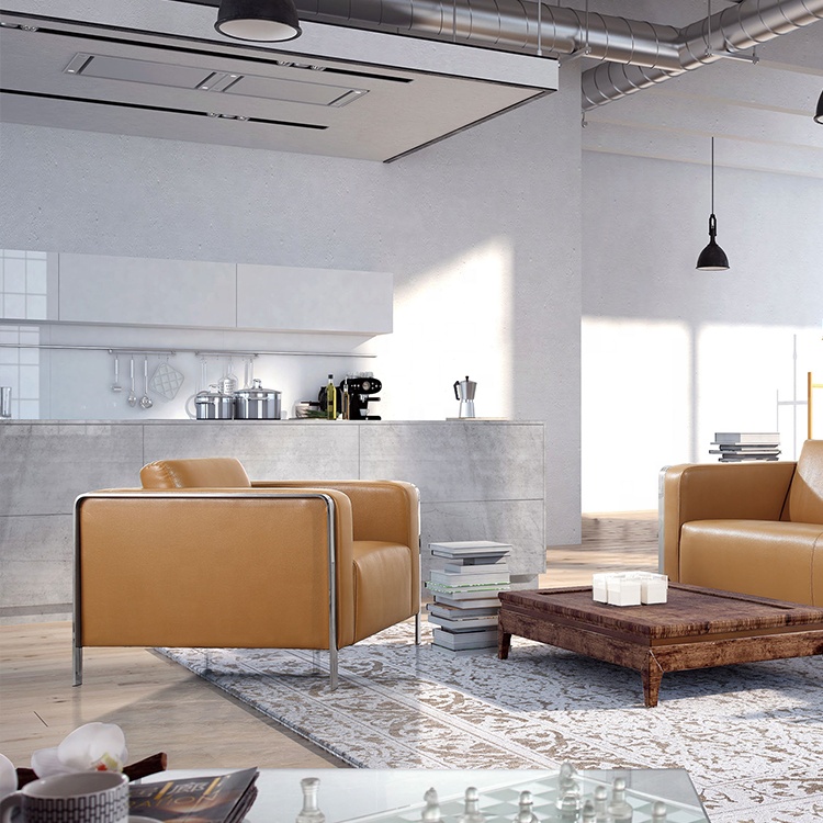 Stain Resistant Smooth Artificial Leather Modern Sofa Set Furniture Luxury Genuine Leather Sofa Furniture Living Room Home Sofa