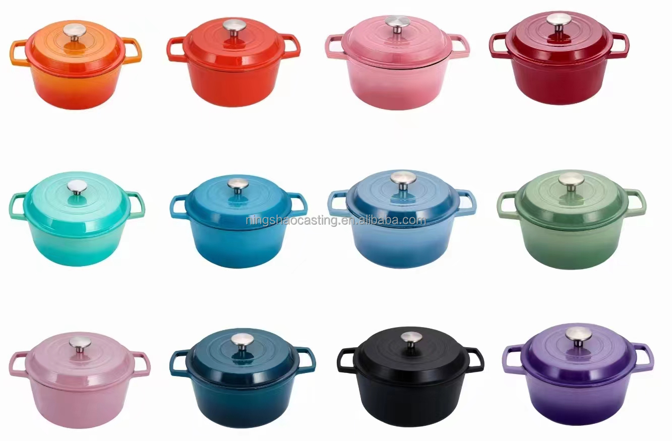 cast iron enamel cookware set