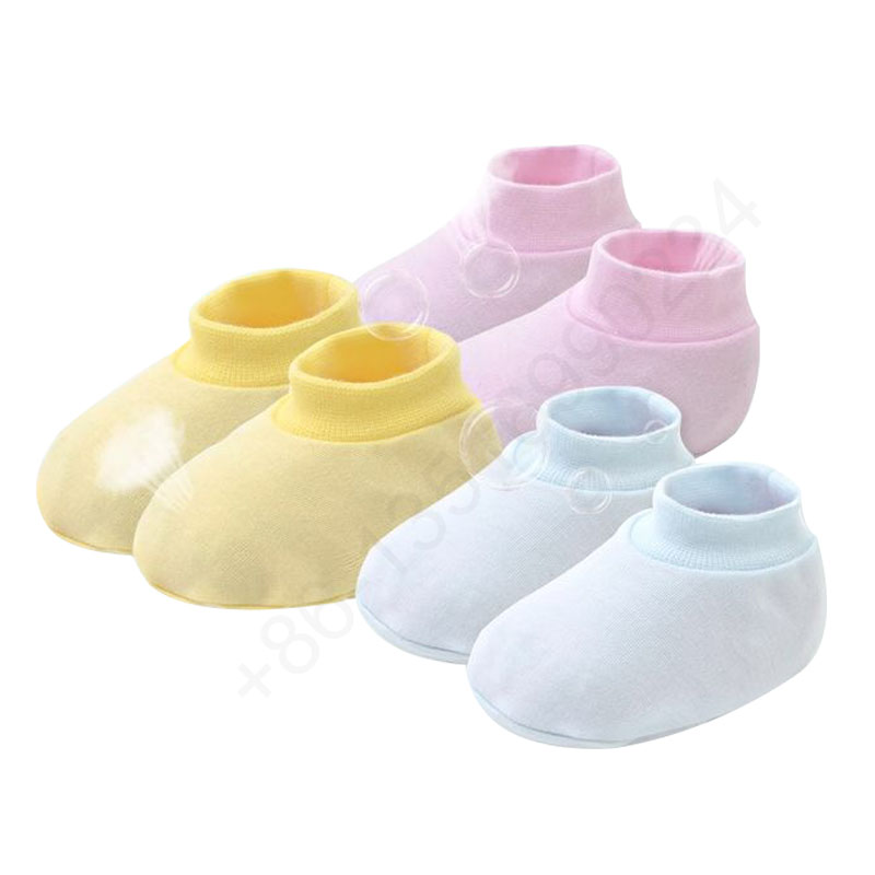 Eco-Friendly Organic Winter Booty 100% Cotton Baby Scratch Feet Booties Newborn Baby Teether Booties