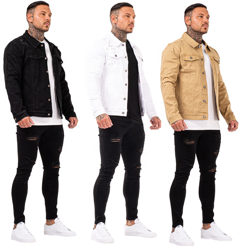 Men's Jackets & Coats high street Plus Size white Jackets Cotton jackette for men cuttom denim jackets mens clothing