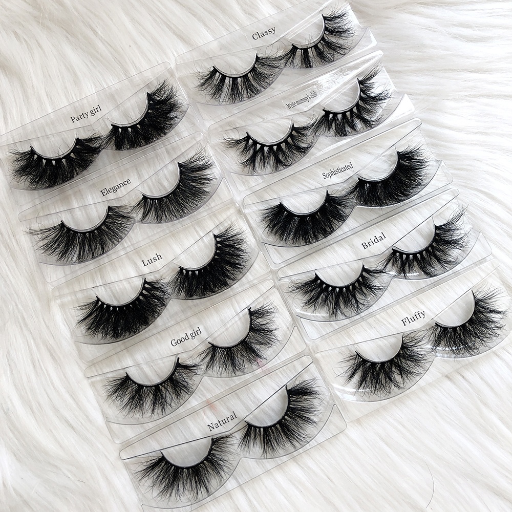 Silk lashes high quality Siberian mink eyelash vendor wispy fluffy 3d full strip mink lashes wholesale 5d 25mm mink eyelashes