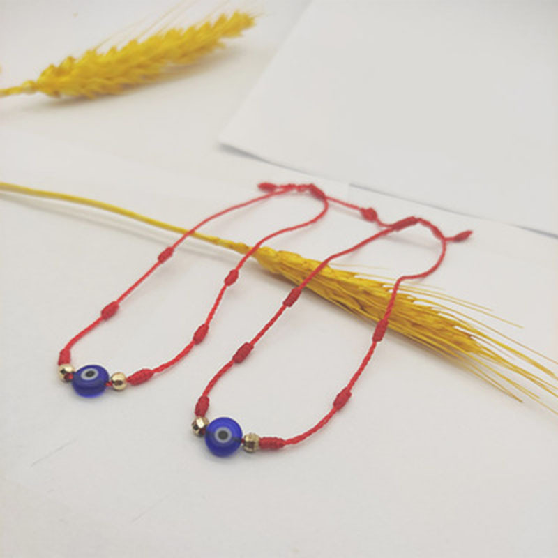 2021 Amazon Hot Sale 7 Knot Evil Eyes Woven Bracelet Lucky Newborn 7 Knot Evil Eyes Red String Braided Bracelet for Women