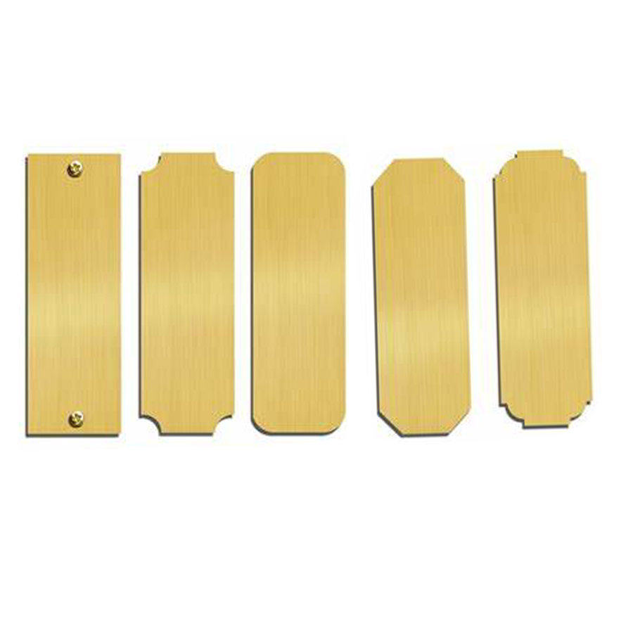 China Stainless steel aluminum brass metal name plate blanks sign badge name plate Gold plated blank metal engravable plate