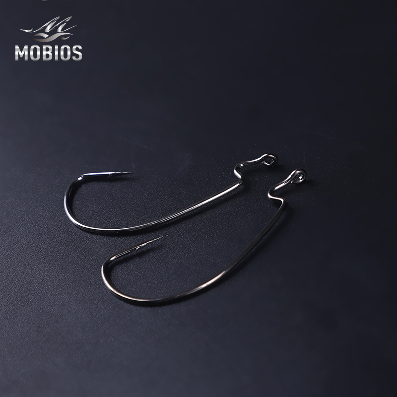 MOBIOS 1/0# - 5/0# Strength 2X Quality Shaughnessy Worm Fishing Hooks Rustproof Carbon Steel Hokk HW408