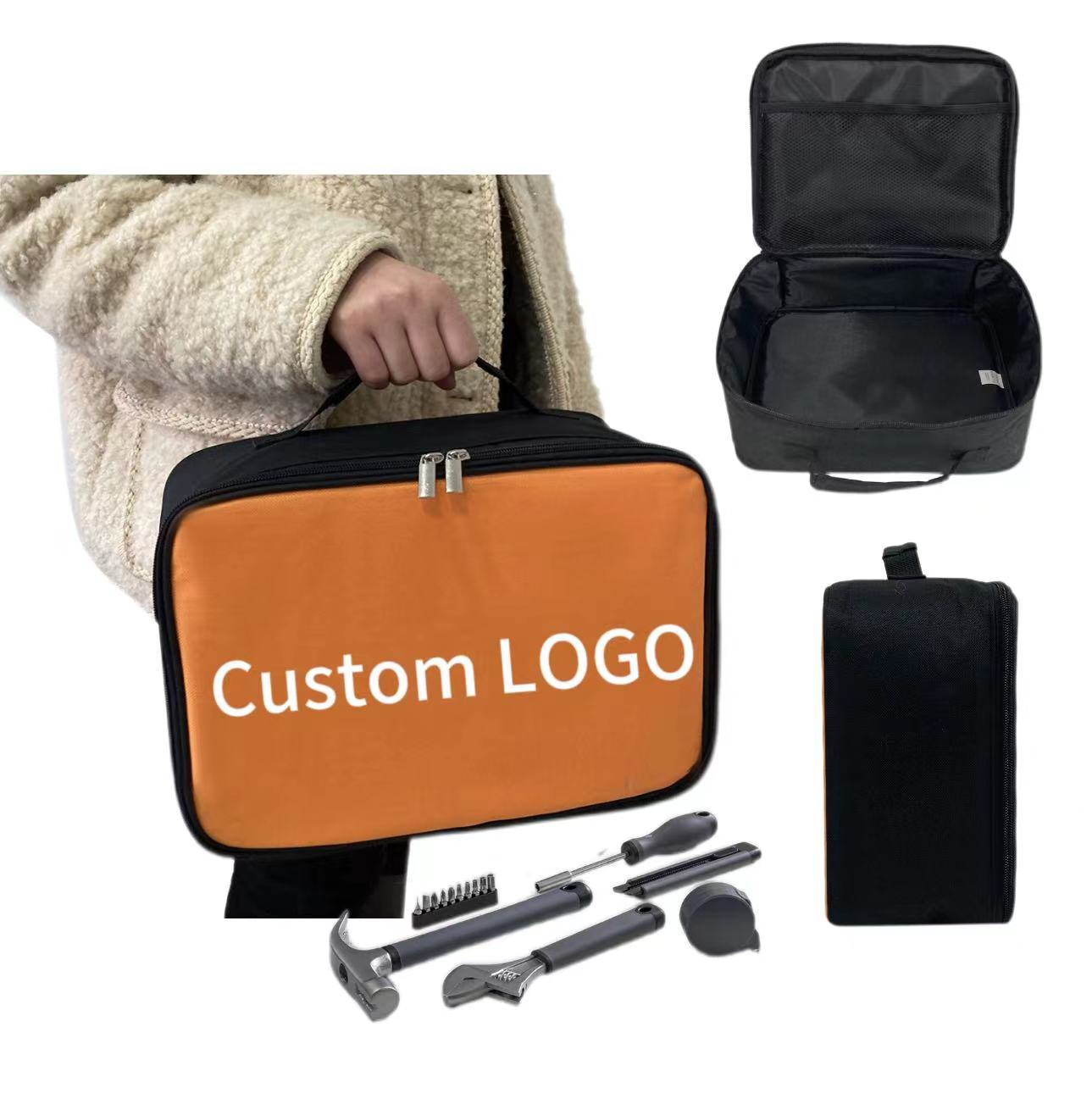 Large Work Technician Zipper Toolkit Polyester Fabrics Electricians Big Hand Tool Tote Kit Carry Storage Bag With Tools