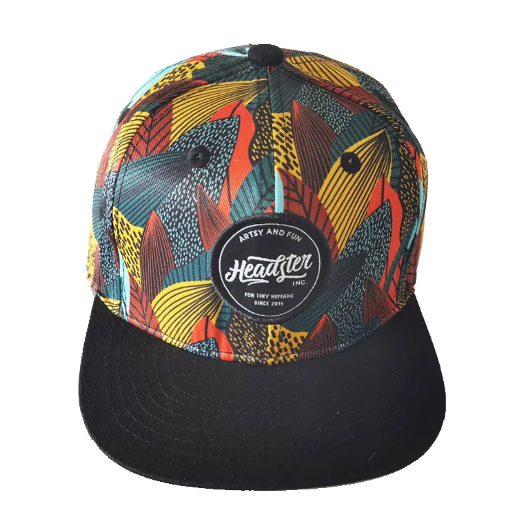 Printed Caps 2022 New Fashion Snapback Hat Wholesale Kids Children Printed Luxury Polyester Snapback Caps
