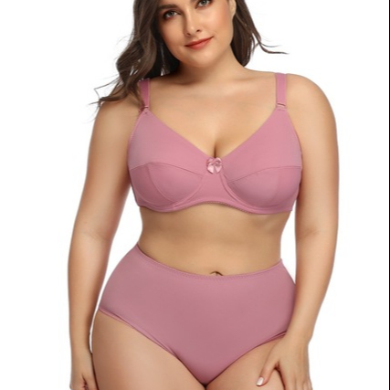 Wholesale E F Cup Underwire Sexy Big Size Bra Sets Full Cup with Bow Design Bra Brief Sets Smooth