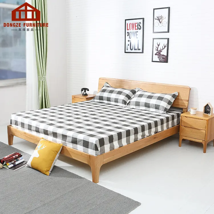 Nordic лаконичный стиль гостиная и отель деревянная платформа деревянная двуспальная кровать для