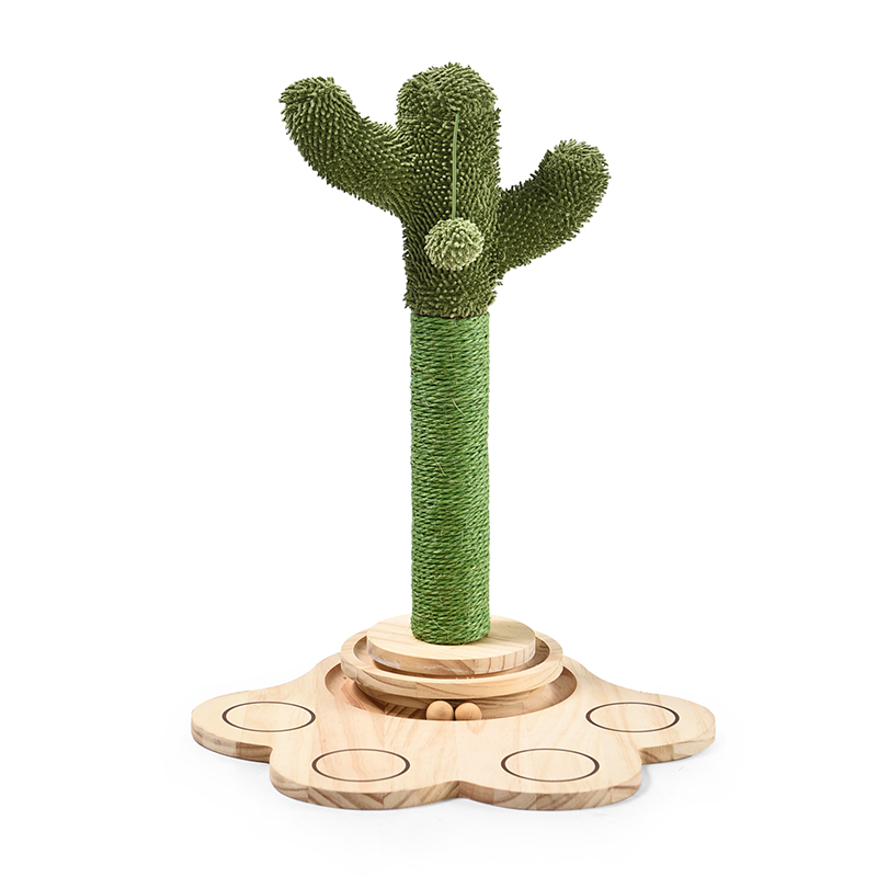 Тренировочная Когтеточка для кошек Cactus IQ, Когтеточка для кошек с 4 трековыми шариками