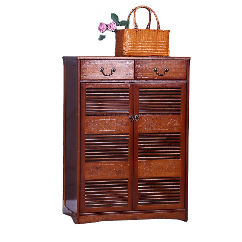 New Hot Items Bamboo Double Door Suction New Fashion Modern Shoe Cabinet Furniture