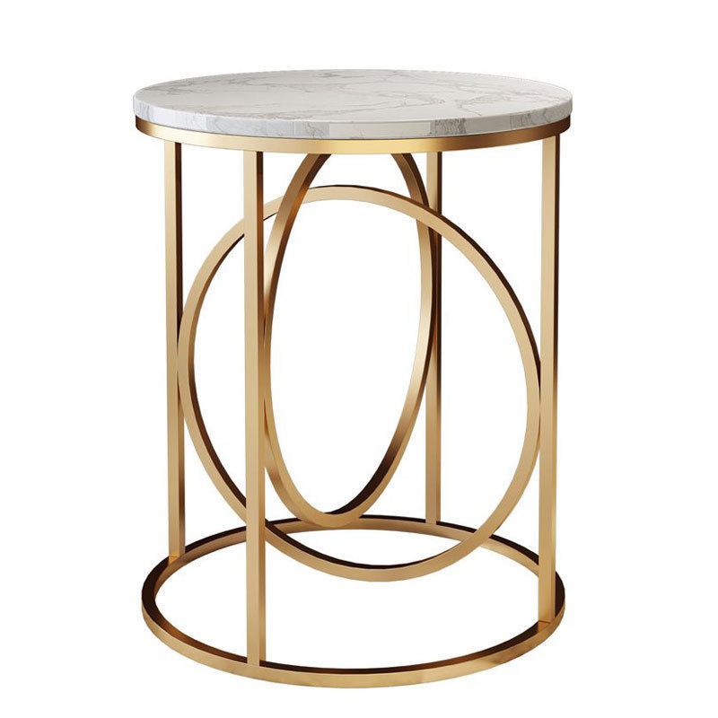 Custom Products Nordic Simple Golden Luxury Bedside Table Balcony Small Tea Table for Living Room