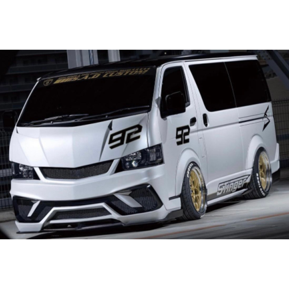 use for hiace 2005-2020 grandia commuter quantum hiace200 japan style stinger J front bumper body kit