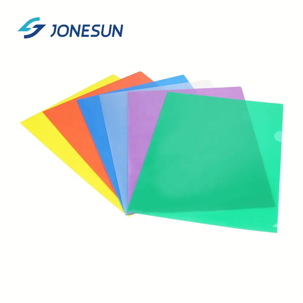wholesale customized PP plastic A4 transparent clear L shape file folder for promotion