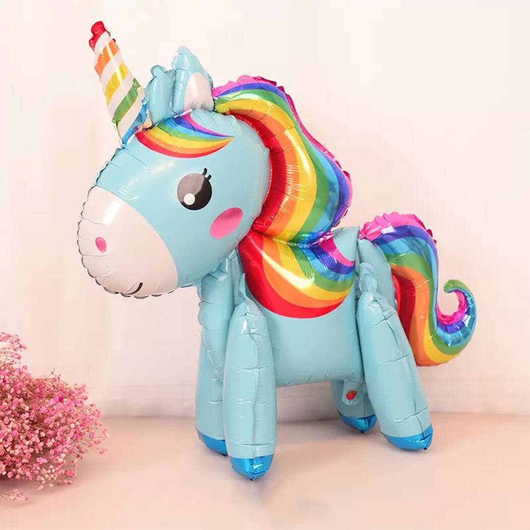 Trending Cute Happy Birthday Party Globos 3D Unicorn Foil Inflatable Balloon