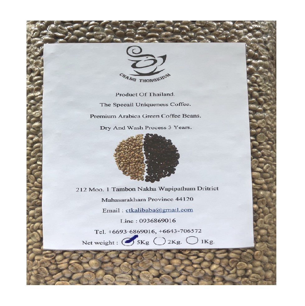 The Best Premium Quality of arabica green coffee beans from Thailand by Changthongkhum