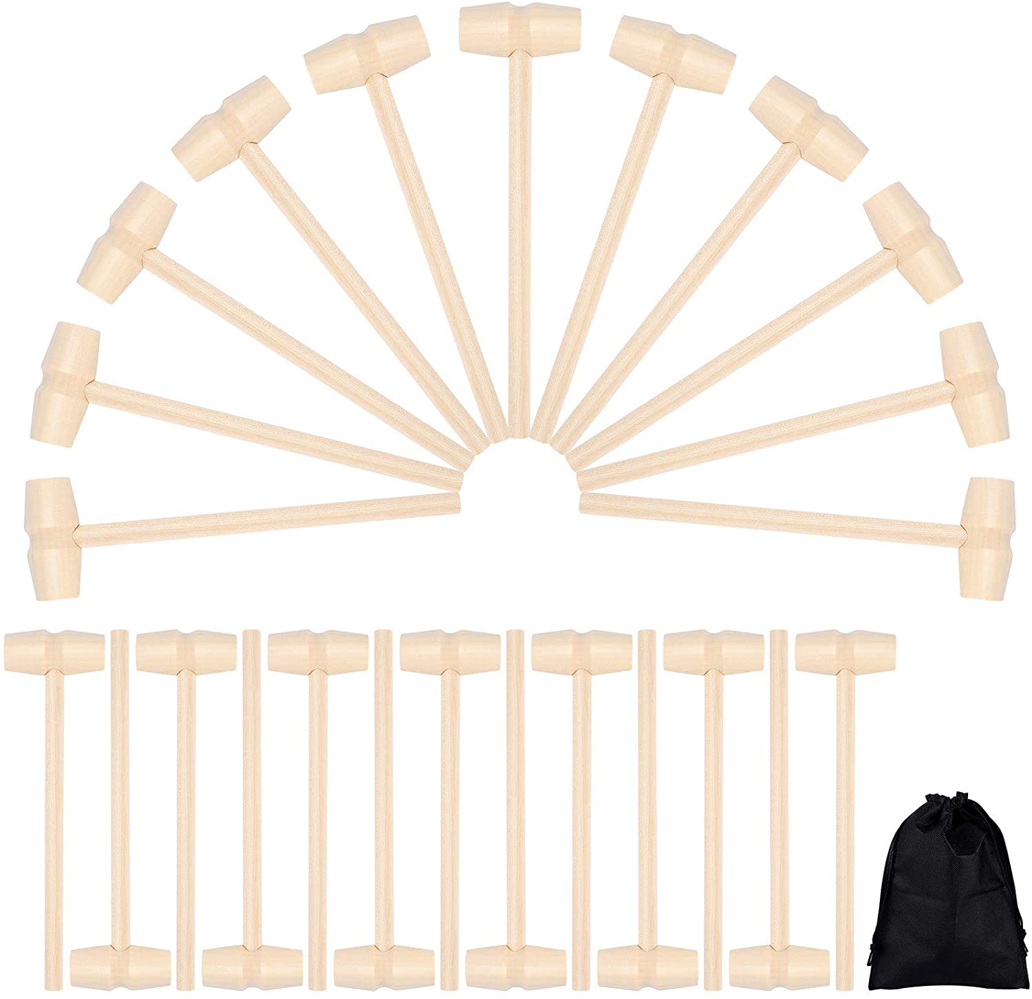 Mini Wooden Hammer Crab Mallet Lobster Mallet Seafood Shellfish Hammers Natural Hardwood Hammer for Breakable Heartm