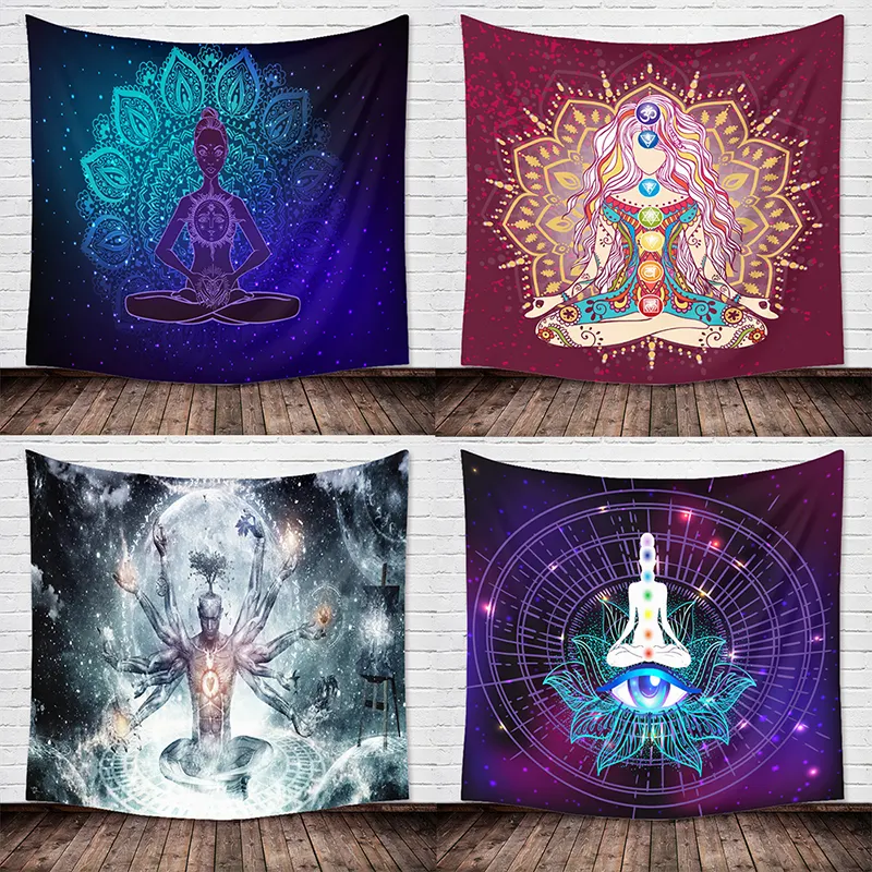 Factory Bohemian Colorful Mandala Meditation Yoga Om Hanging Tapestry