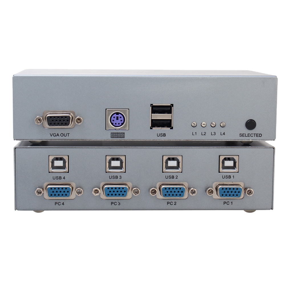 DTECH заводская цена 3840*2160 ODM 4 порта 1 выход двойной монитор KVM переключатель