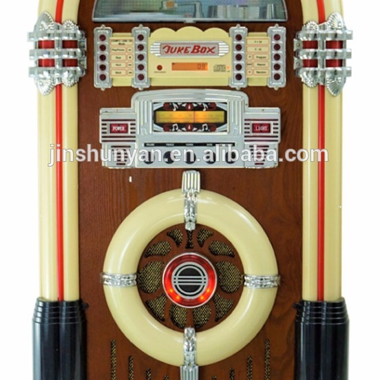 Полноразмерный Ретро Jukebox желтый светодиодный свет с CD-плеером, USB/SD, радио, AUX-in