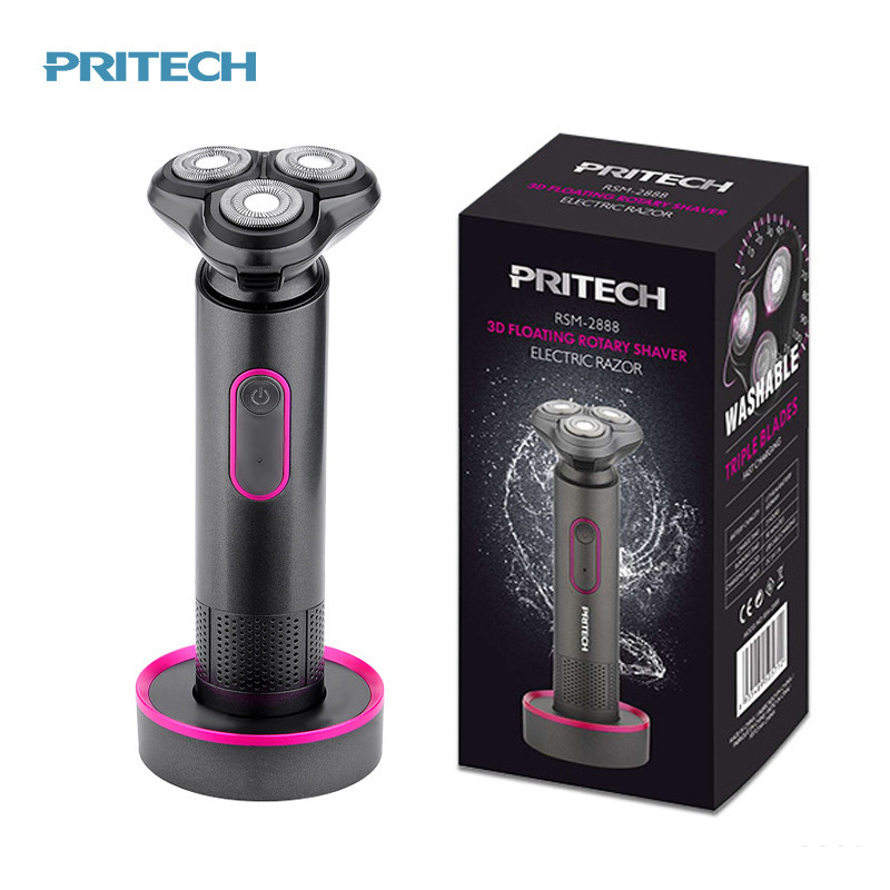 PRITECH IPX5 Водонепроницаемая бритва для мужчин с тройным лезвием аккумуляторные электробритвы