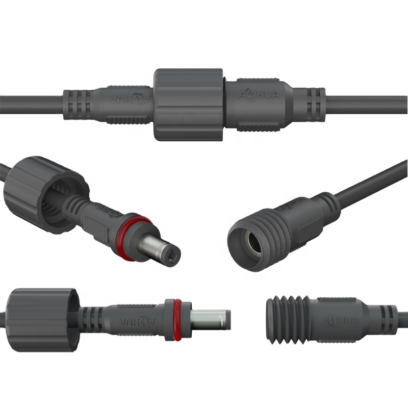 Водонепроницаемый коннектор для кабеля постоянного тока AHUA IP65 18 20 22 24 AWG 5A 5,5*2,1/2,5