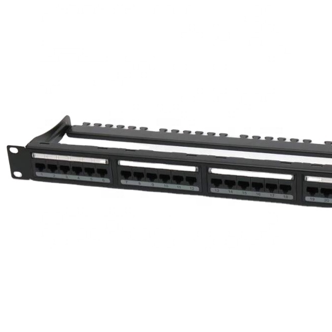 Высокое качество Черный UTP 19 "1U Cat5e cat 6 Патч-ранель 24 портов крона & 110 двойным iidc патч-панель Cat6