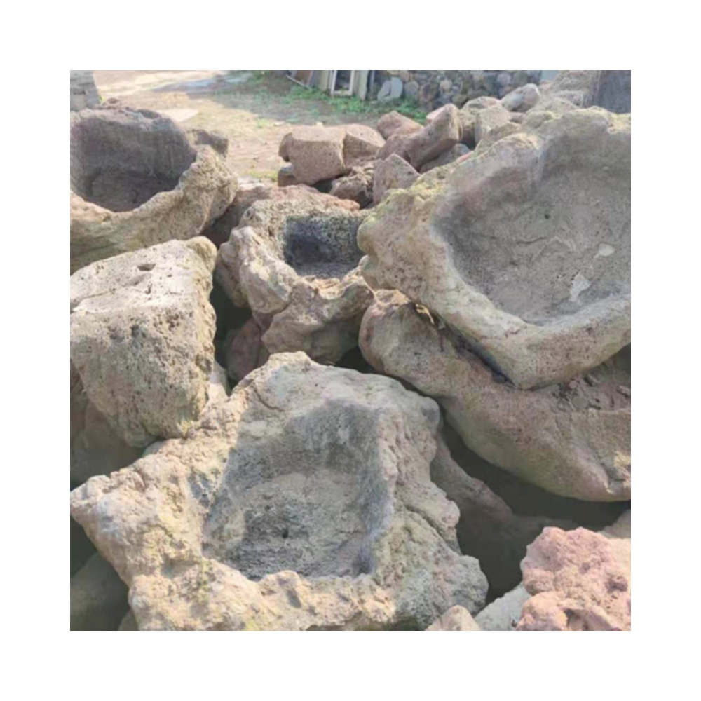 Outdoor Garden Decorative Volcanic Stone Pot For Tree Plants