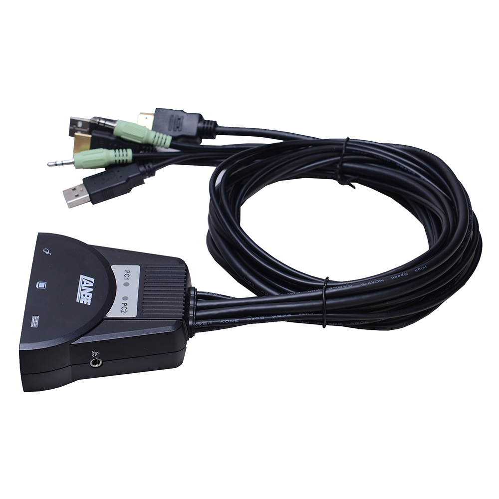 Высокое разрешение видео 4K @ 30HZ 2 порта USB 2,0 HDMI интерфейсные кабели KVM Switch