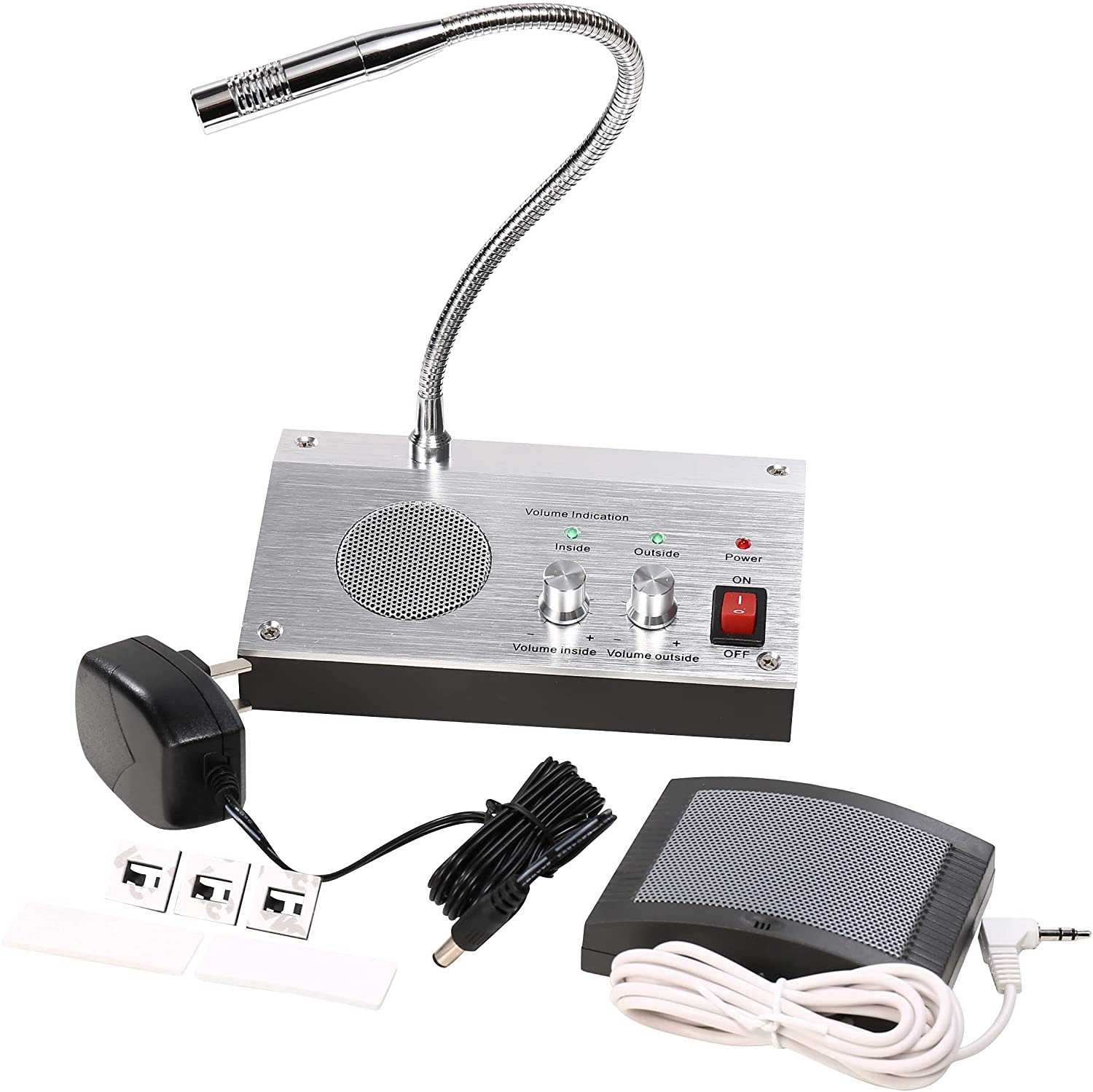 Dual Way Bank Office Store Bus Station Hospital Security Window Counter Intercom Interphone External Speaker Guard Glass