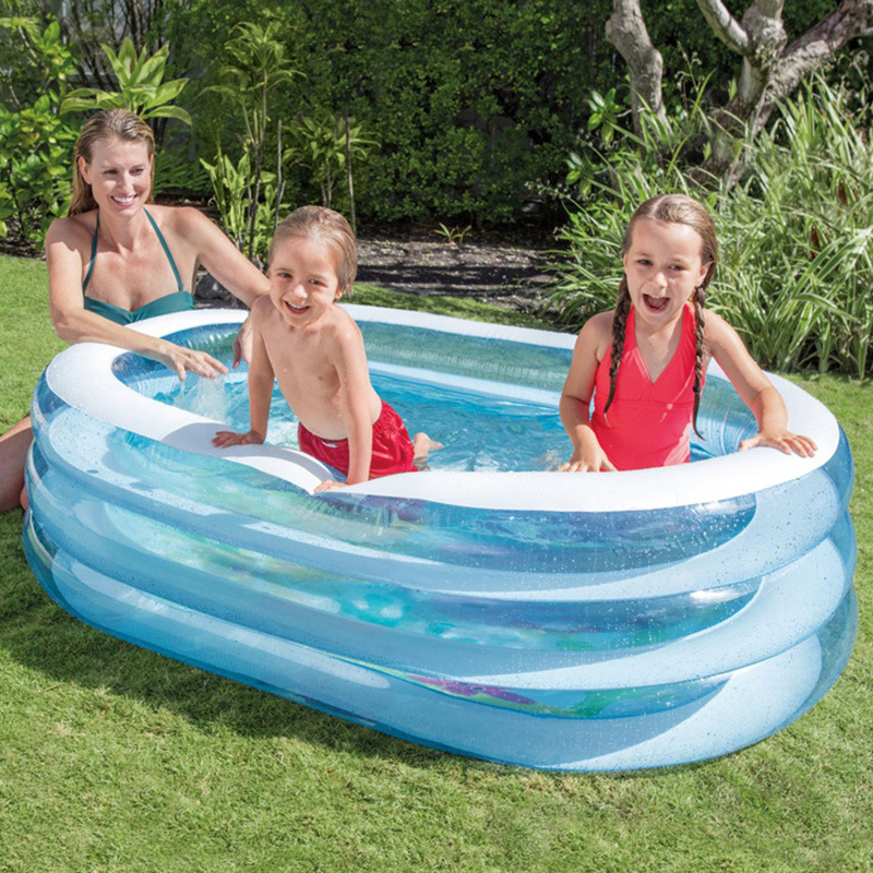 Transparent Oval Inflatable Swimming Pool Baby Ocean Ball Pool Adult and Children Parent-Child Paddling Pool