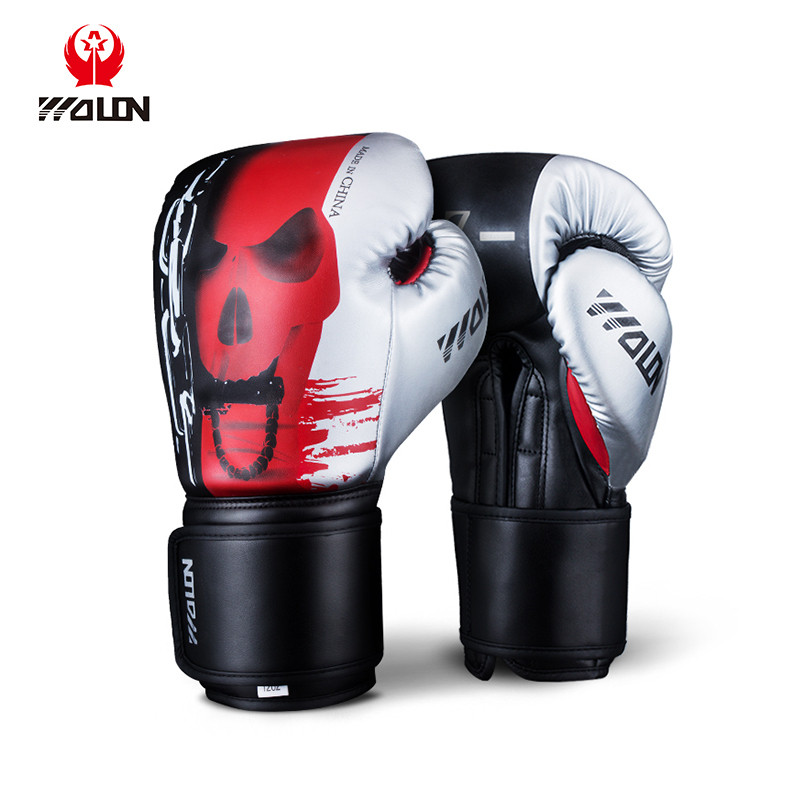 Wholesale Custom High Quality Luxury Hand Made 14 Oz Boxing Gloves Green White Hygiene For Sale