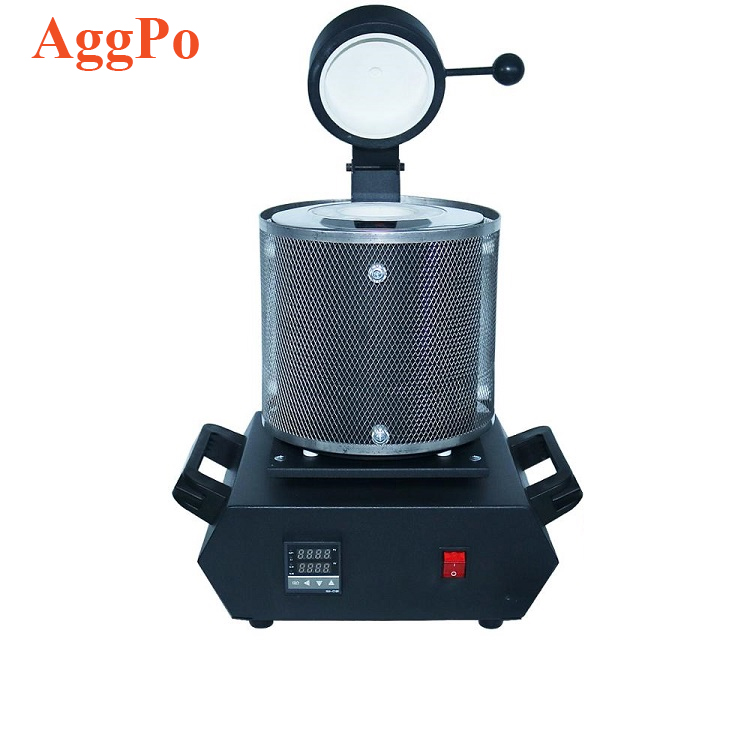 Small 1kg Melting Furnace Smelting Furnace for Foundry Metal Smelter with Graphite Crucible for Refining Scrap 1600W