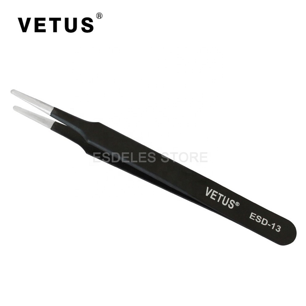 VETUS ESD Series Pinzette Tweezers Straight Tip Pincet Set Eyelash Extension Tweezers Women Makeup Tool Forceps Eyebrow Tweezer