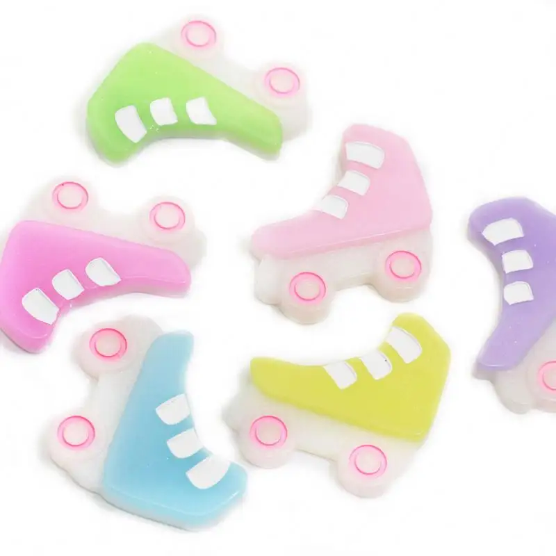 Colorful Cute Design Mix Colors 38*38*7mm 100pcs Flat Back Resin Stickers Kawaii for Slime Supply Beads