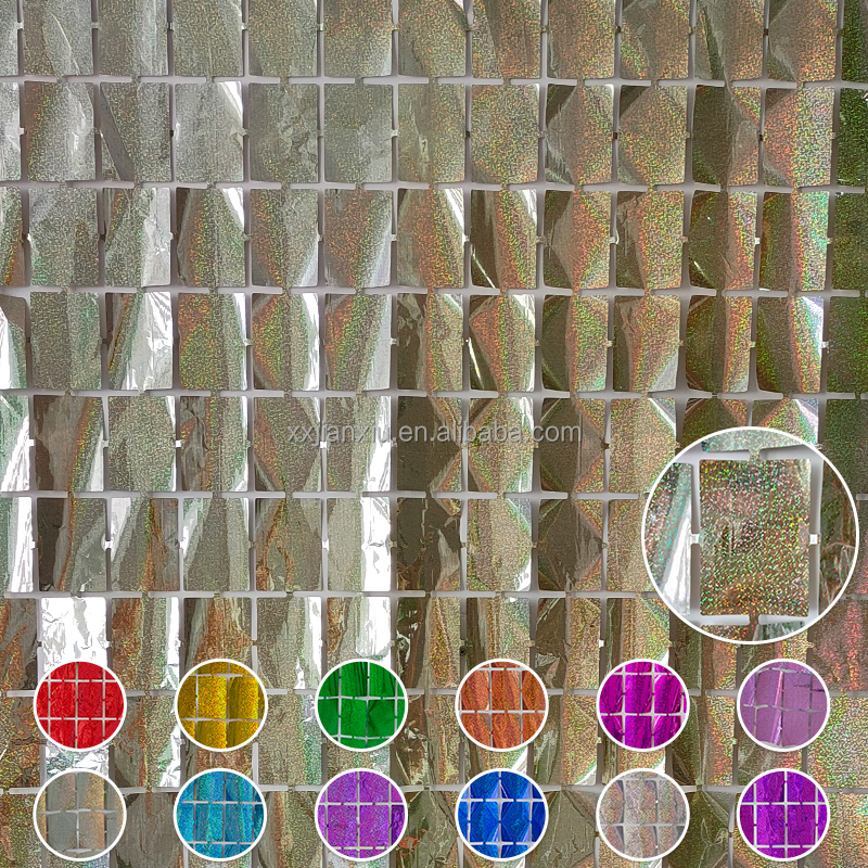 Foil Curtain Backdrop foil door curtain Easter Party Decorations 1*2M rojo cortinas metalicas