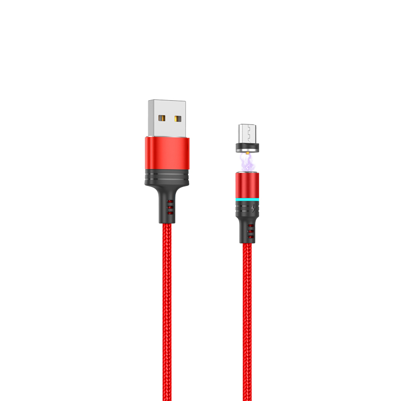 corn nylon cable 2a fast charger cable magneticr charge cable for micro/Lightning/Type C with LED Indicator