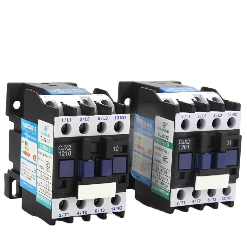 CJX2-1201/1210 50/60HZ 12A AC contactor Din Rail Mounted 3P+1NO Normal Open Contactor 24V-380V
