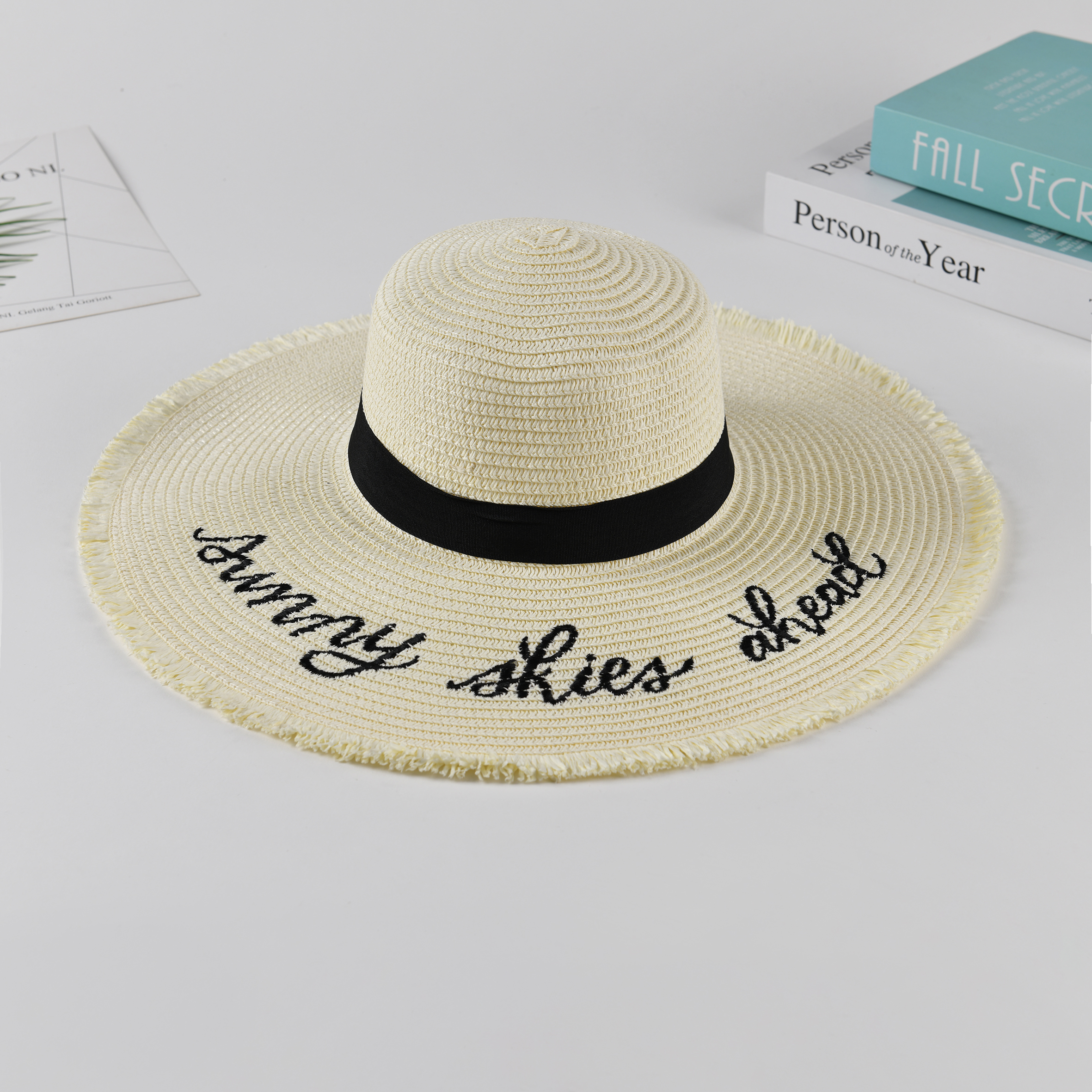 Wholesale cheap straw hat embroidered rough Beach Hat sunscreen hat