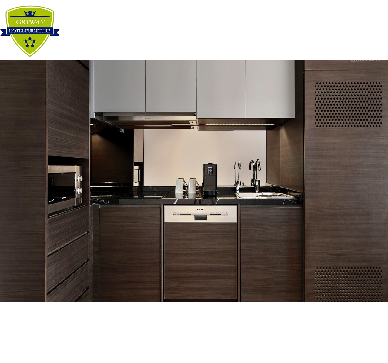 GRT6003 Southeast Asia Hotel Furniture Customized Kitchen Cabinet Design Modern Hotel Furniture Set