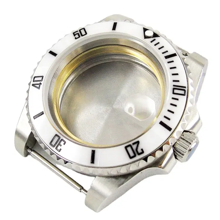 Chronograph Wrist Watch Parts Stainless Steel 316L Round Waterproof Watch Case