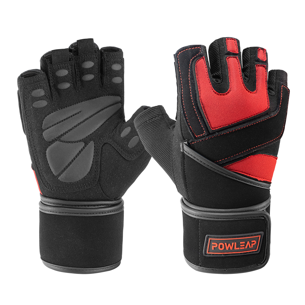 Custom Professional Half Finger Gym Fitness Weight Lifting Workout Power-lifting Gloves With Wristbands For Men Women