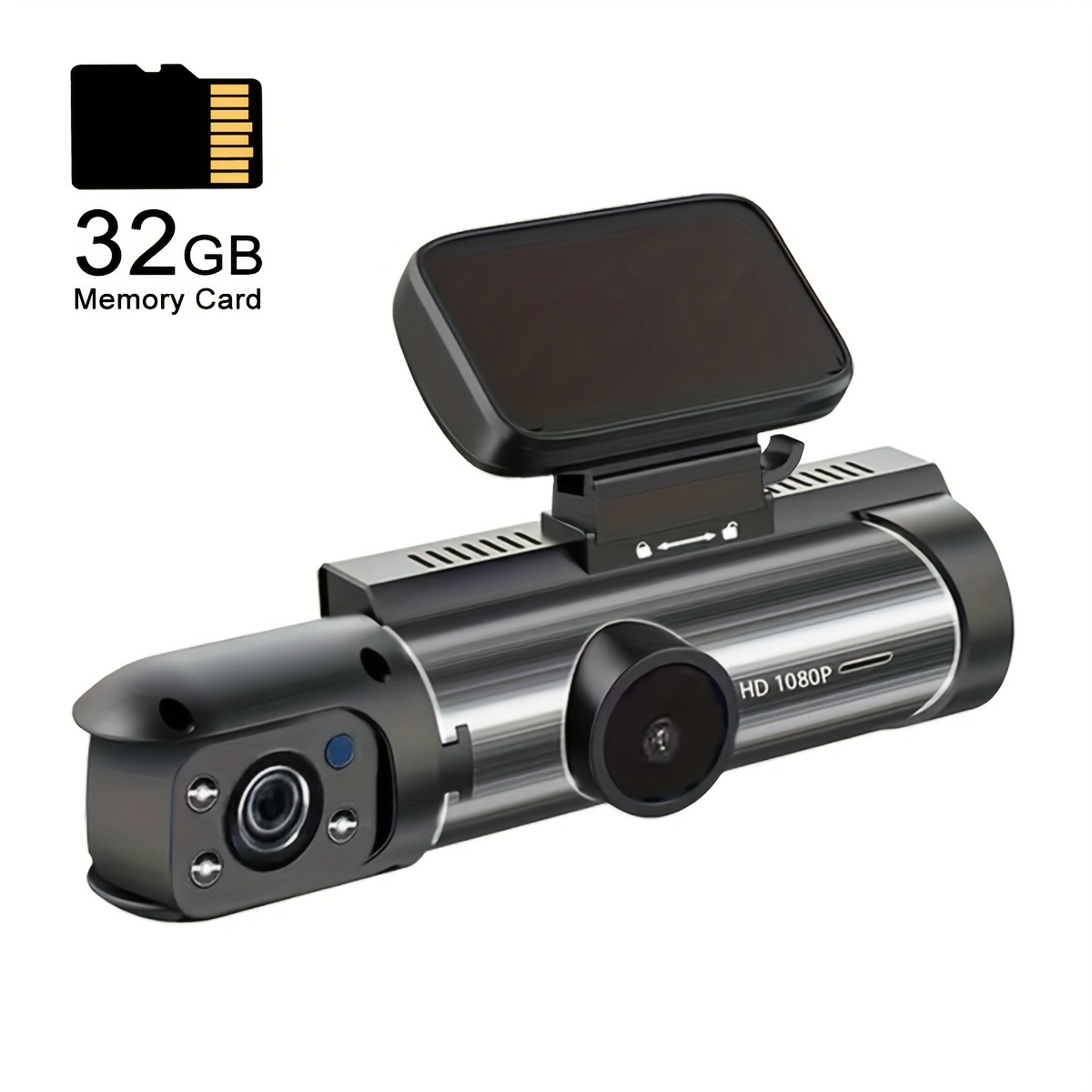 1080P Dual Camera Dash Cam For Cars With IR Night Vision, Loop Recording, And Wide Angle Lens 3.16 Inch IPS Screen
