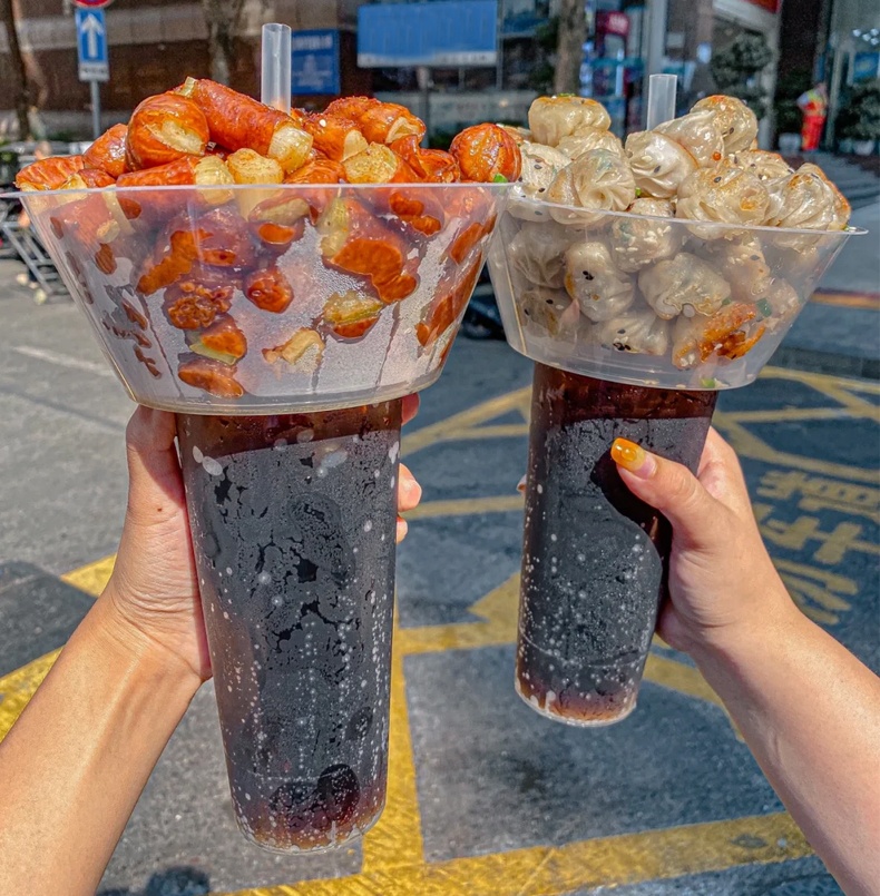 Wholesale Price Custom Printing Hot Pot Pp Cup With Milk Tea And Ice Powder Cup Holder Pp Plastic Cup Holder
