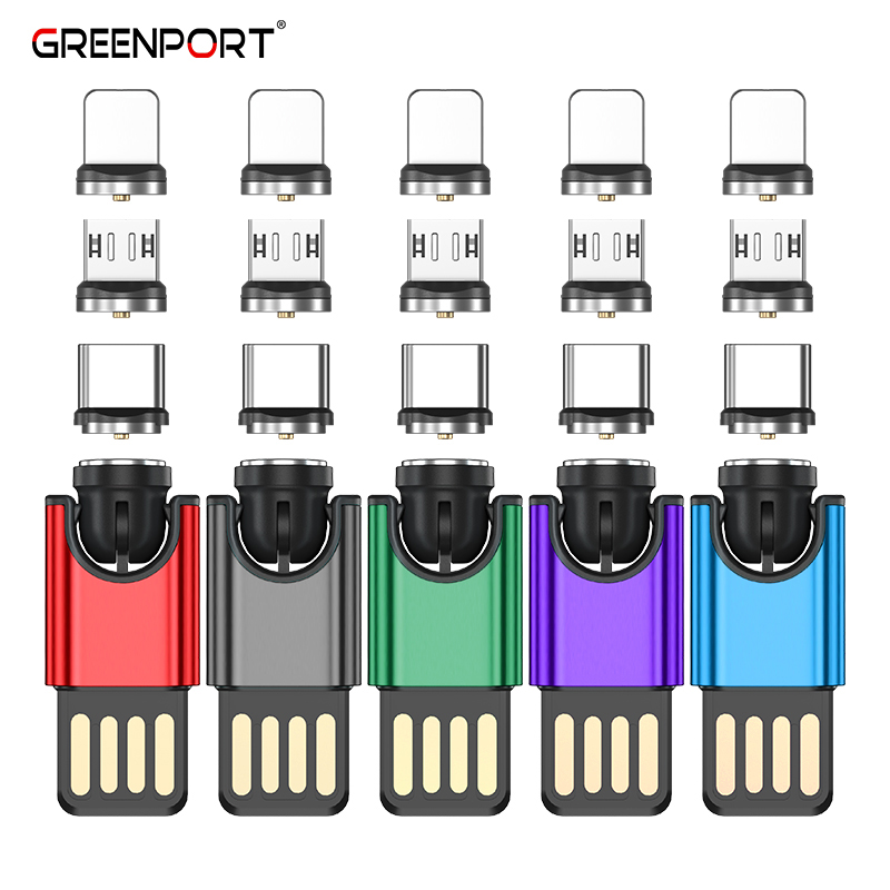 Newest product 540 degree free rotate 3 in 1 mini magnetic charging cable usb universal travel phone adapter power mobile phone