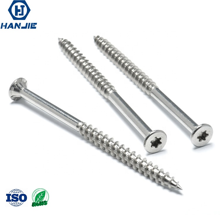 Wuxi hanjie st6 * 55 SS304 потайной деревянный винт torx