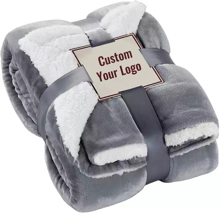 LISO Double Layer Thickened Blanket Solid Color Composite Soft Blanket Flannel Weighted Blanket