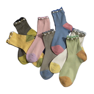 Spring new Japanese lace piled socks princess style women's socks