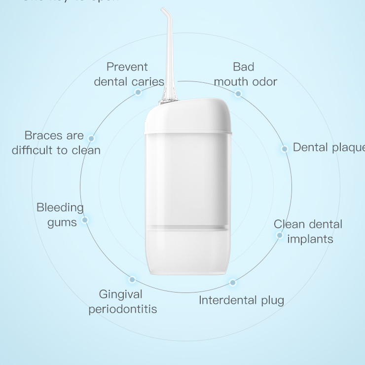 Dental care Hygiene Product 3 Modes Cordless Dental Water Pick Rechargable with 4 Jet Tips for Travel