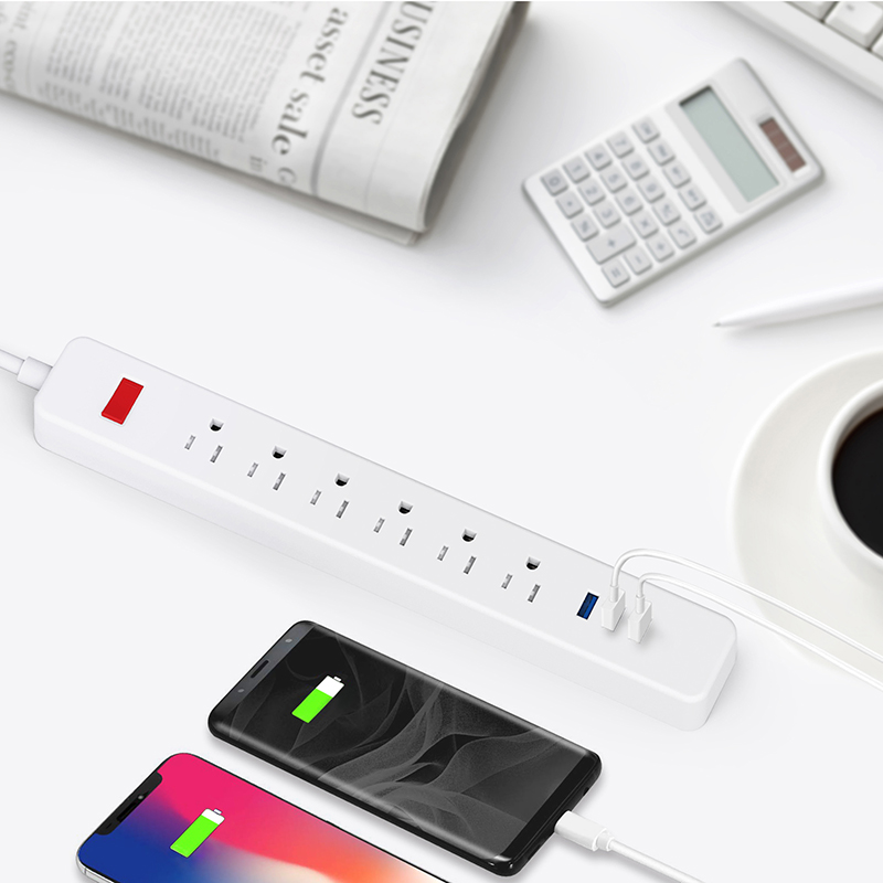 Сетевая розетка Leishen, стандартная США, 6 Горизонтальных разъемов, 3 Usb-порта, 4,2 А, высококачественные огнестойкие материалы для ПК