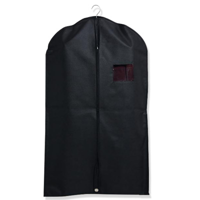 Non woven material black suit cover dress packaging garment bags custom logo